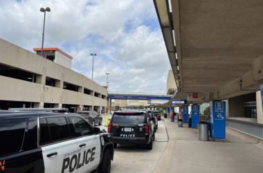 a police cars parked in a parking lot