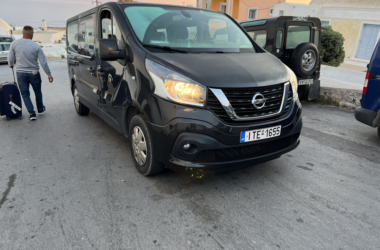 a black van parked on a road