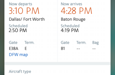 a screenshot of a flight schedule