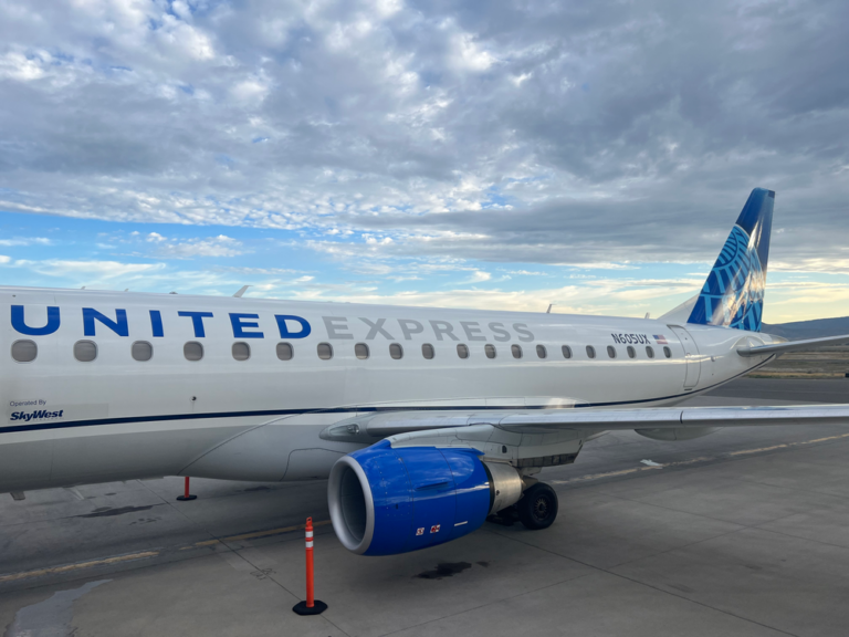 a plane on the runway