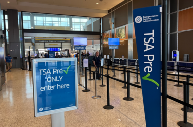 a sign in a terminal