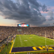 a large crowd of people on a football field