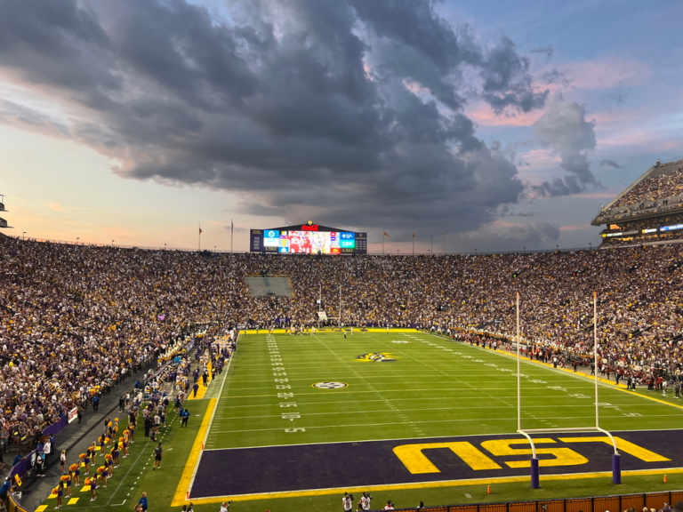 a large crowd of people on a football field