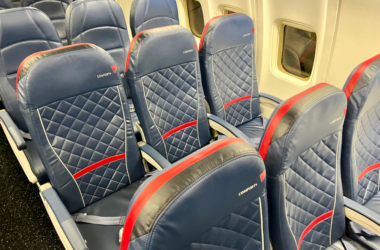 a row of seats on an airplane