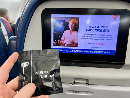 Delta Air Lines will no longer proactively offer complimentary earbuds to passengers traveling in Delta Comfort and Main on most flights.