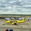 A Spirit Airlines plane at DFW Airport