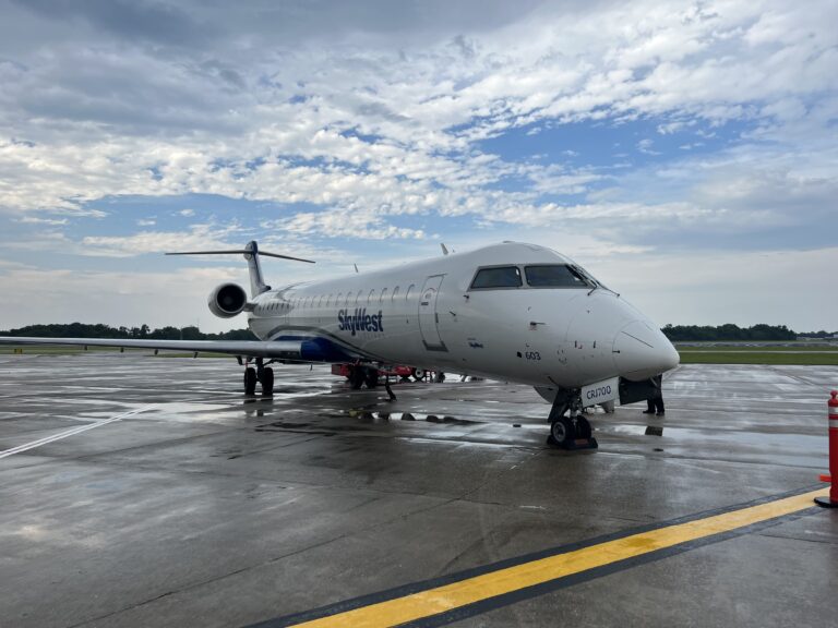 a plane on the runway