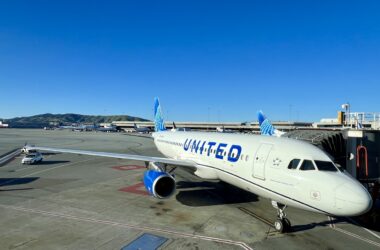 A United A320 at San Francisco International Airport