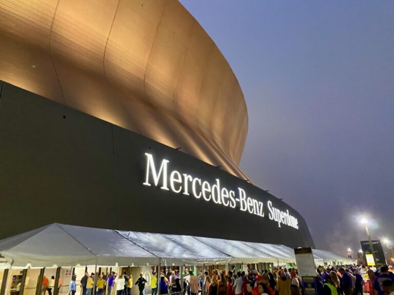 a large building with a large awning