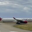 A Virgin Atlantic Airbus A350 at London Heathrow Airport