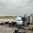 an airplane parked at an airport