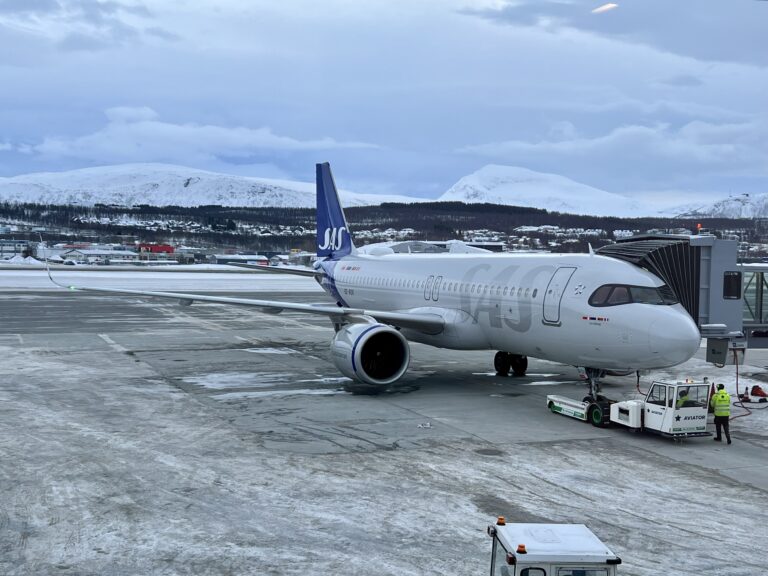 SAS A320neo at Tromso Airport