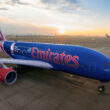 Emirates has unveiled a new livery on its flagship A380 superjumbo celebrating the carrier's partnership with the NBA.