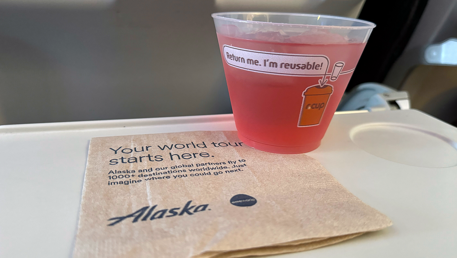 Alaska Airlines Trials Reusable Plastic Cups ATX Jetsetter