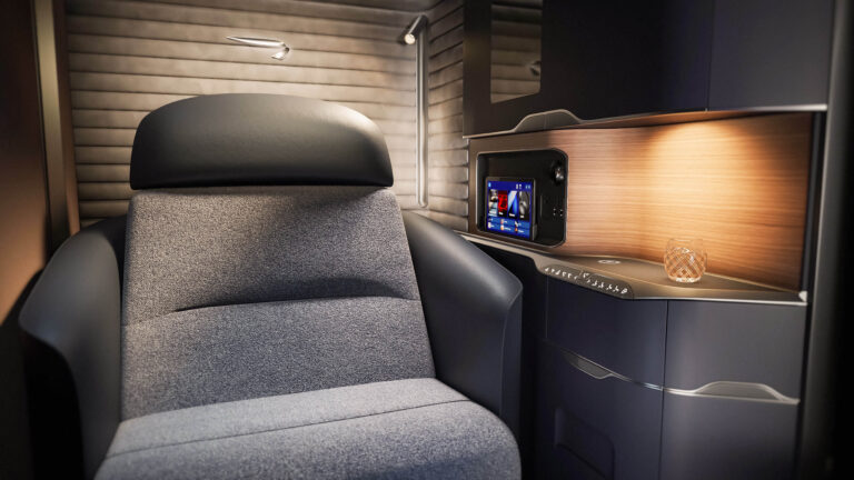 British Airways as unveiled a first look at the carrier's new First Class seat which is expected to take to the skies in 2026.