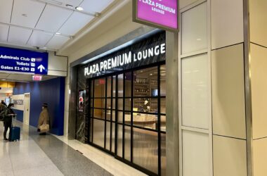 The Plaza Premium Lounge in Terminal E at DFW Airport can be worth a visit, depending on the time of day, but don't go out of your way to stop by.