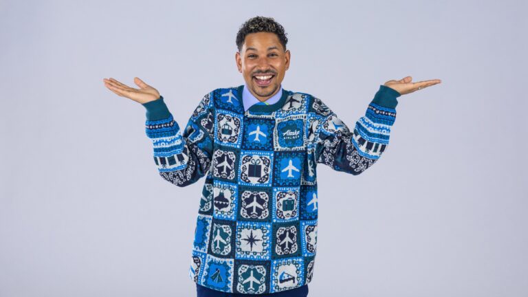 Alaska Airlines is getting into the holiday spirit with a holiday sweater sweepstakes that includes two round trip flights anywhere it flies.