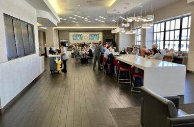 The American Airlines Admirals Club DFW Terminal A is a nice lounge, with plenty of space to spread out, though it gets crowded at peak times.