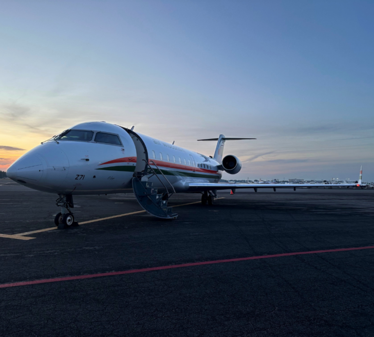 a plane on the runway