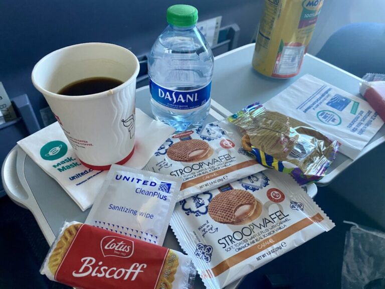 a table with food and drink on it