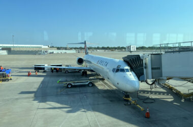 an airplane at an airport