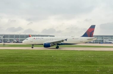 a plane on the runway