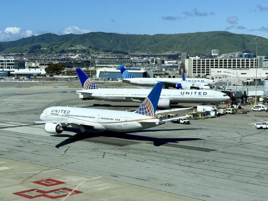 airplanes on a runway