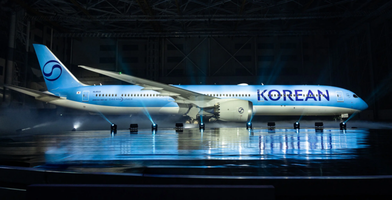 a plane in a hangar