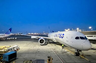 A group of United Airlines flight attendants crashed the carrier's new Polaris Business Class reveal to protest contract talks.