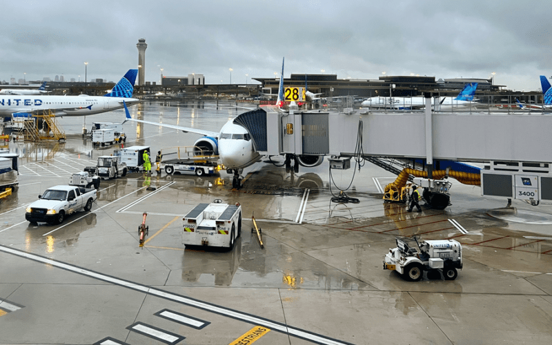 an airplane at an airport