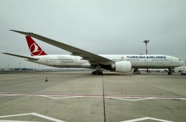a large airplane on a runway