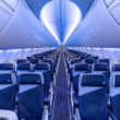 a row of seats in an airplane