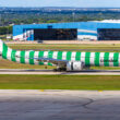 a plane on the runway