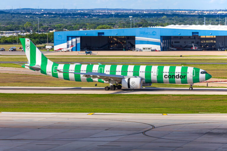 a plane on the runway
