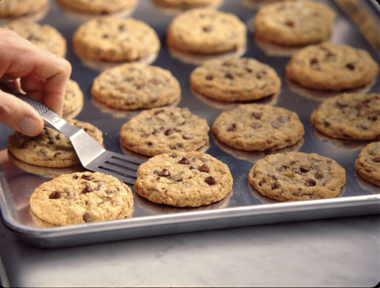 a cookie tray with cookies on it