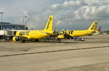Spirit Airlines aircraft at New Orleans International Airport
