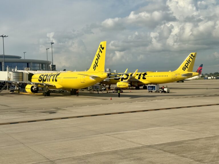 Spirit Airlines aircraft at New Orleans International Airport