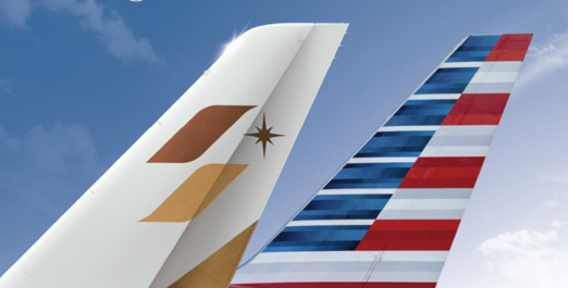 close-up of the tail of an airplane