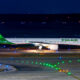 EVA Air Boeing 777 at night