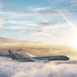 a plane flying in the sky
