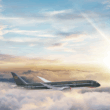 a plane flying in the sky