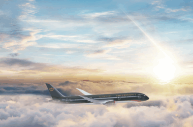 a plane flying in the sky