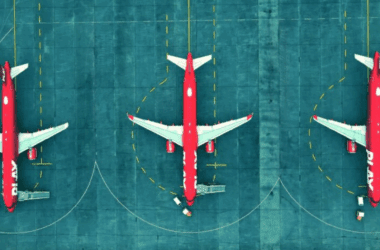 an airplane on a runway