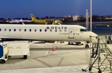 a plane on the runway