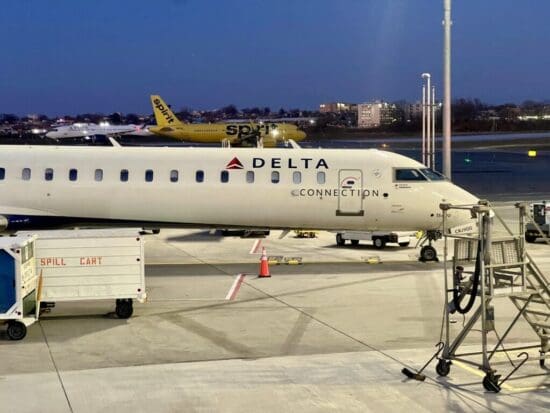 a plane on the runway