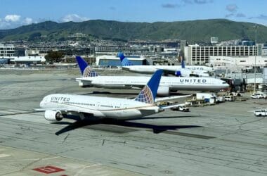 airplanes on a runway