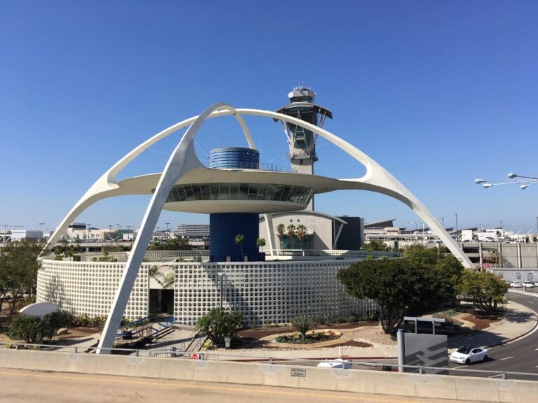Theme Building with a white structure