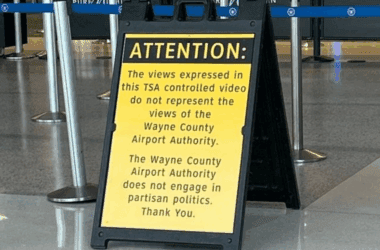 TSA Sign Detroit