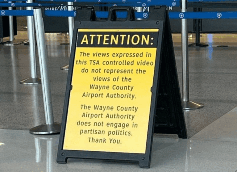 TSA Sign Detroit