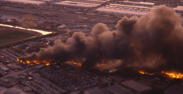 Aftermath of the UPS plane crash in Louisville